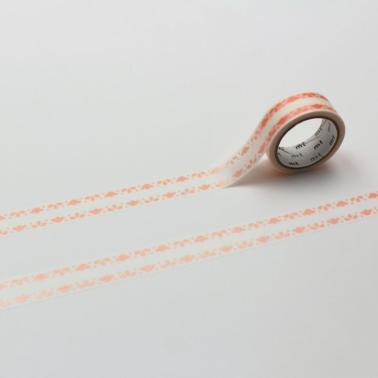 mt 1P Kamoi Washi Tape — Silky Flower — roll front