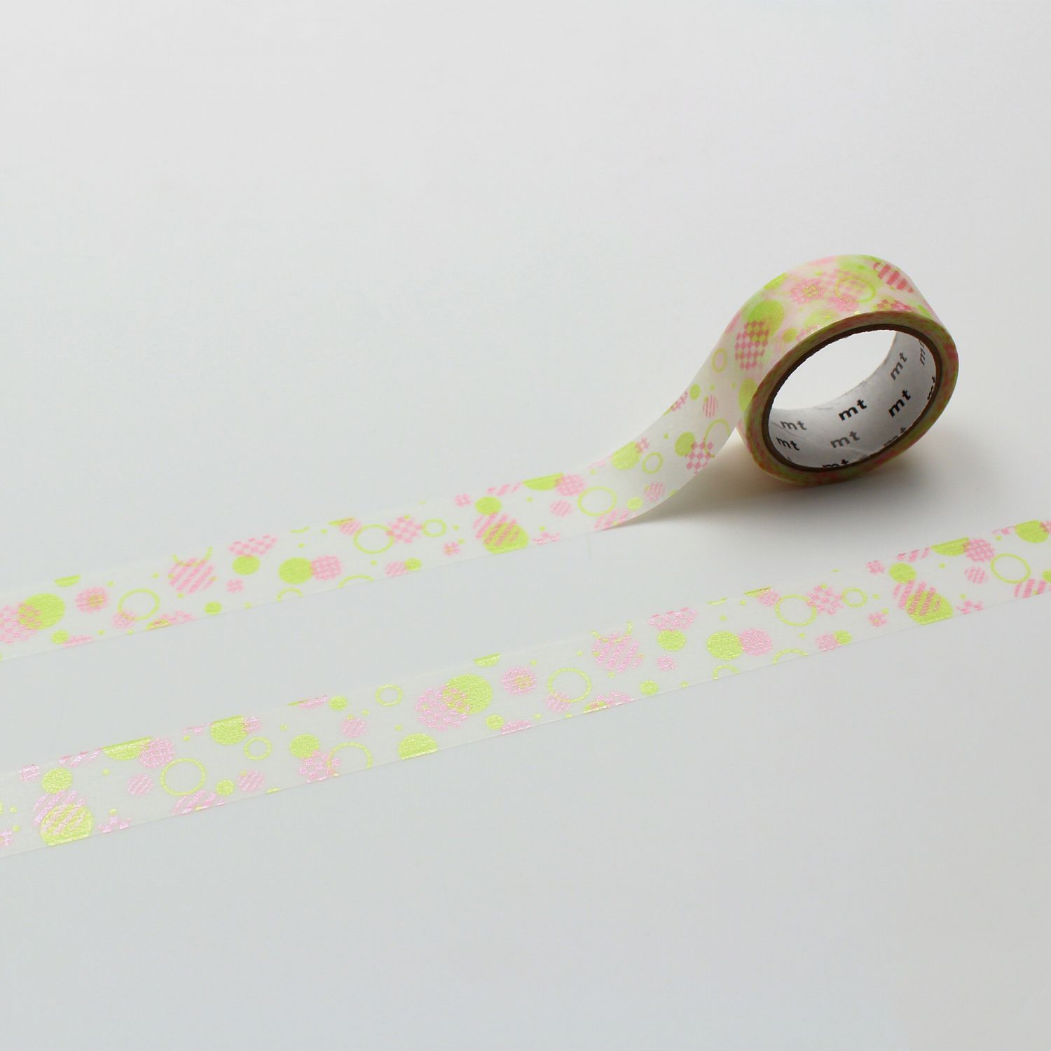 mt 1P Kamoi Washi Tape — Silky Pattern Dot — roll front