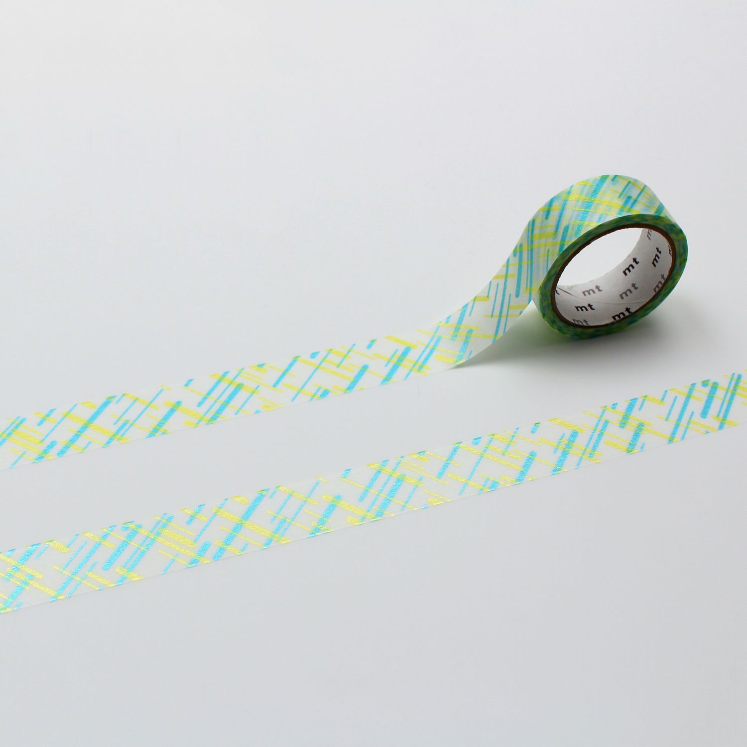 mt 1P Kamoi Washi Tape — Silky Random Cross — roll front