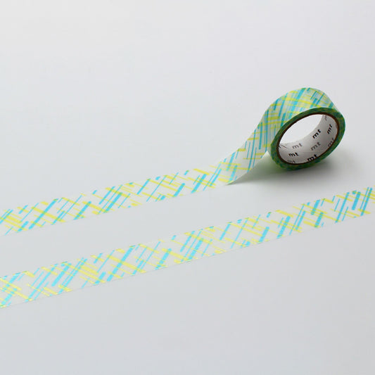 mt 1P Kamoi Washi Tape — Silky Random Cross — roll front
