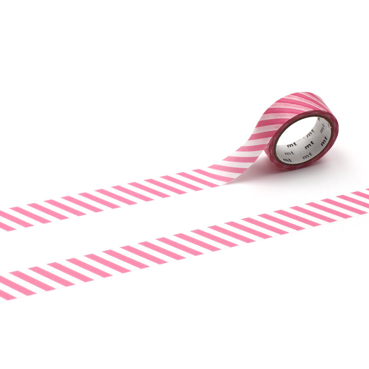 mt 1P Stripe Washi Tape — Aurora Pink — pattern detail