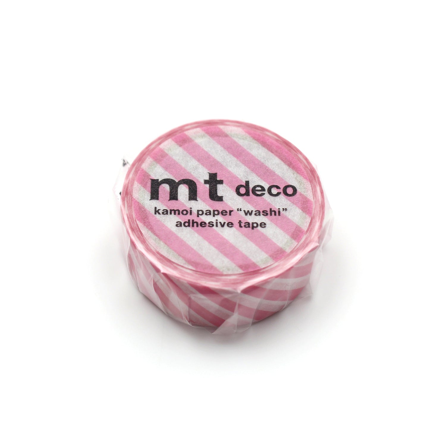 mt 1P Stripe Washi Tape — Aurora Pink — roll front