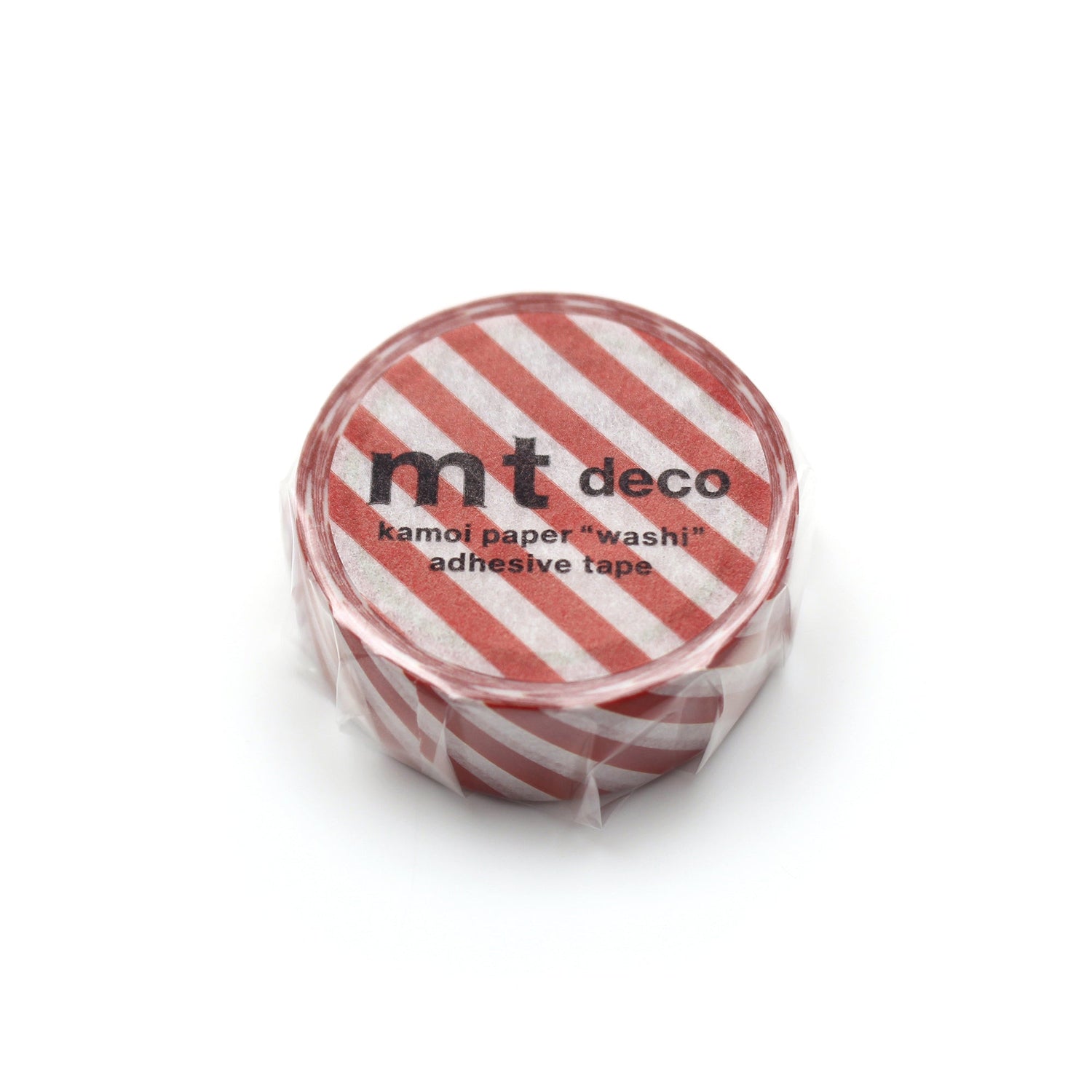 mt 1P Stripe Washi Tape — Deep Red — roll front