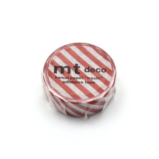 mt 1P Stripe Washi Tape — Deep Red — roll front