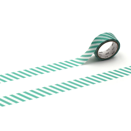 mt 1P Stripe Washi Tape — Emerald Green — pattern detail