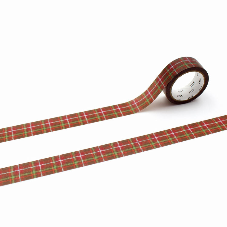 MT 1P Washi Tape - Mosaic Tartan Check Red