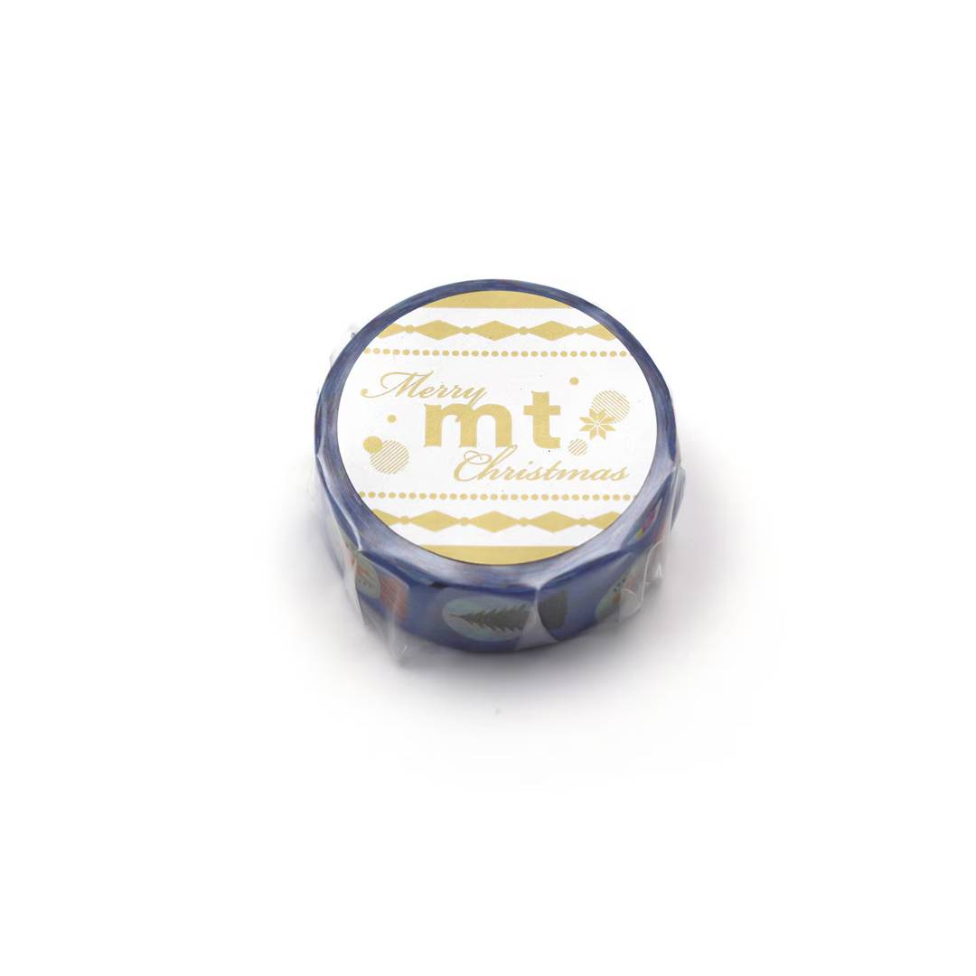 MT Christmas 2025 Washi Tape Snow Globe Christmas – snow globes with trees and houses on 15mm tape.