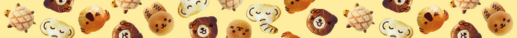 mt EX Washi Tape — Animal Face Bread — rolled out on paper
