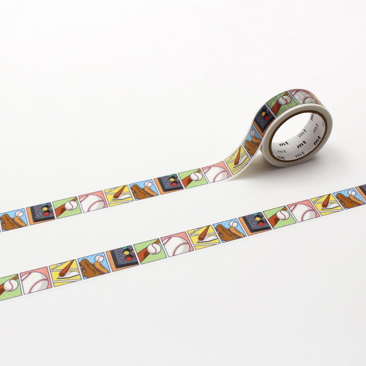 mt EX Washi Tape — Baseball — roll front