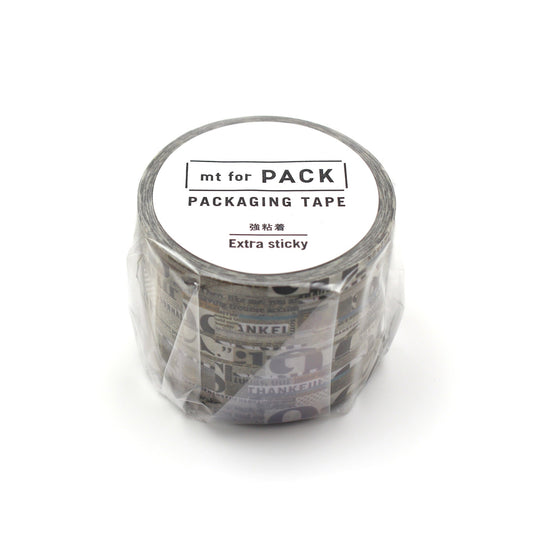 mt For Pack Permanent Tape — English Newspaper Collage — roll front