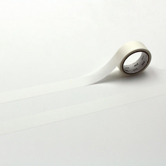 mt KakuKaku Washi Tape — White 15mm — roll front