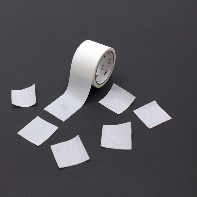 mt KakuKaku Washi Tape — White 24mm — rolled out on paper