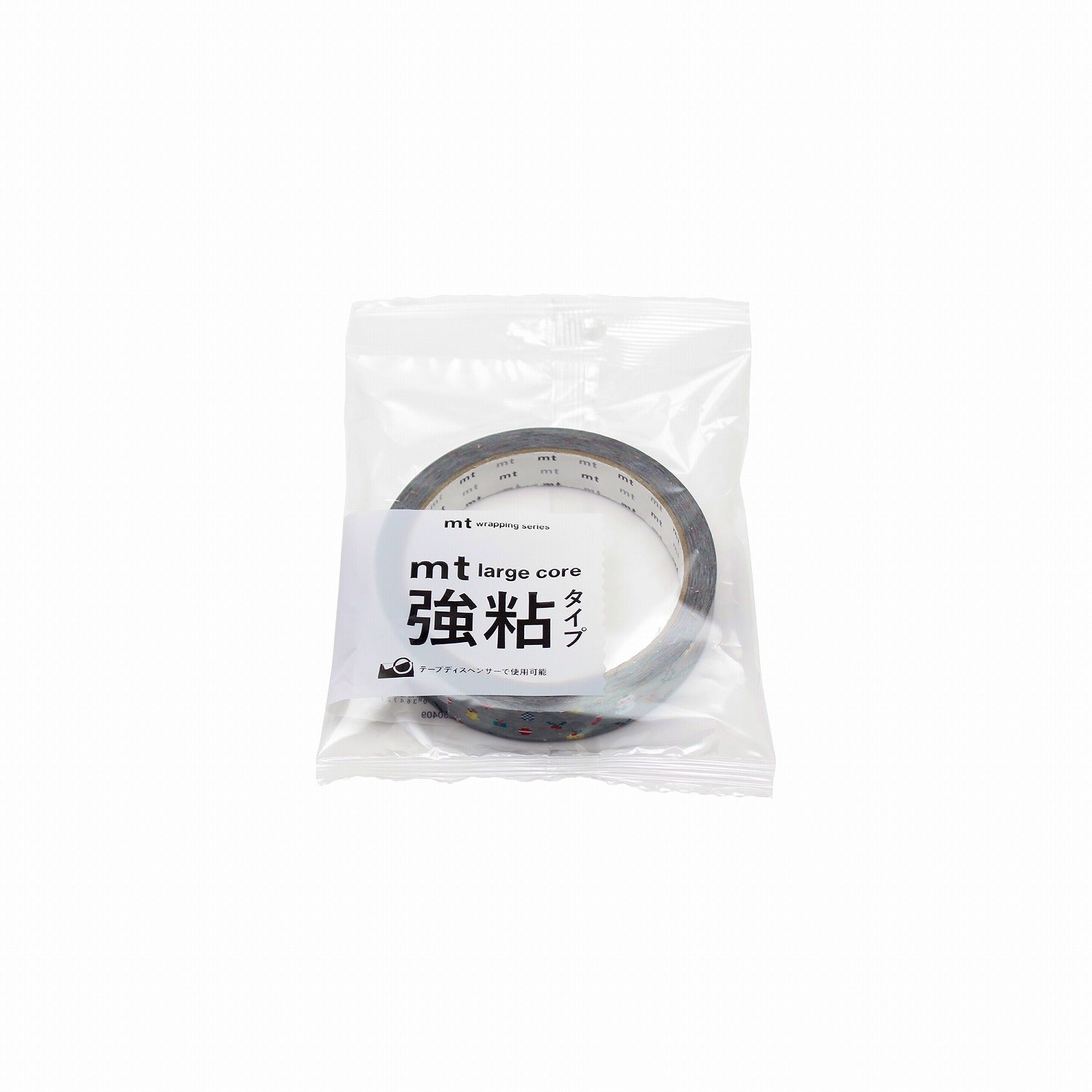 mt Large Core Strong Adhesive Tape — Pixel Christmas — roll front
