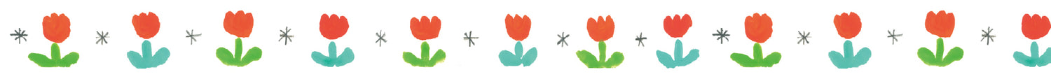 mt x Makoto Matsubayashi Washi Tape — Tulip — rolled out on paper