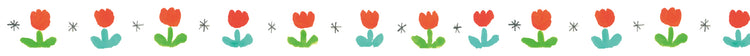 mt x Makoto Matsubayashi Washi Tape — Tulip — rolled out on paper