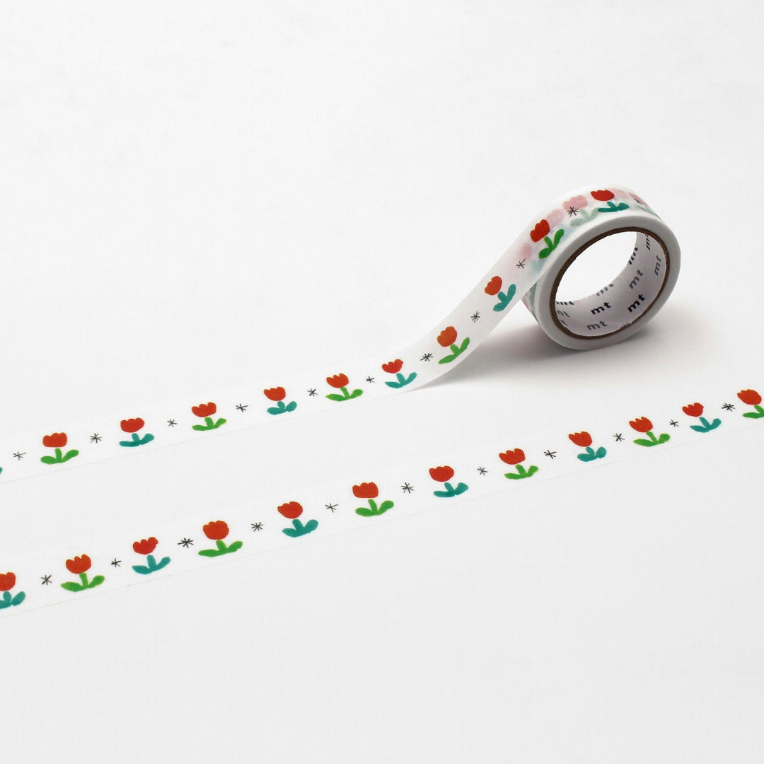 mt x Makoto Matsubayashi Washi Tape — Tulip — roll front