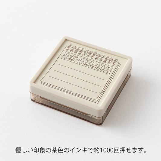 Midori Paintable Stamp Pre-inked Soft Color - Memo Brown