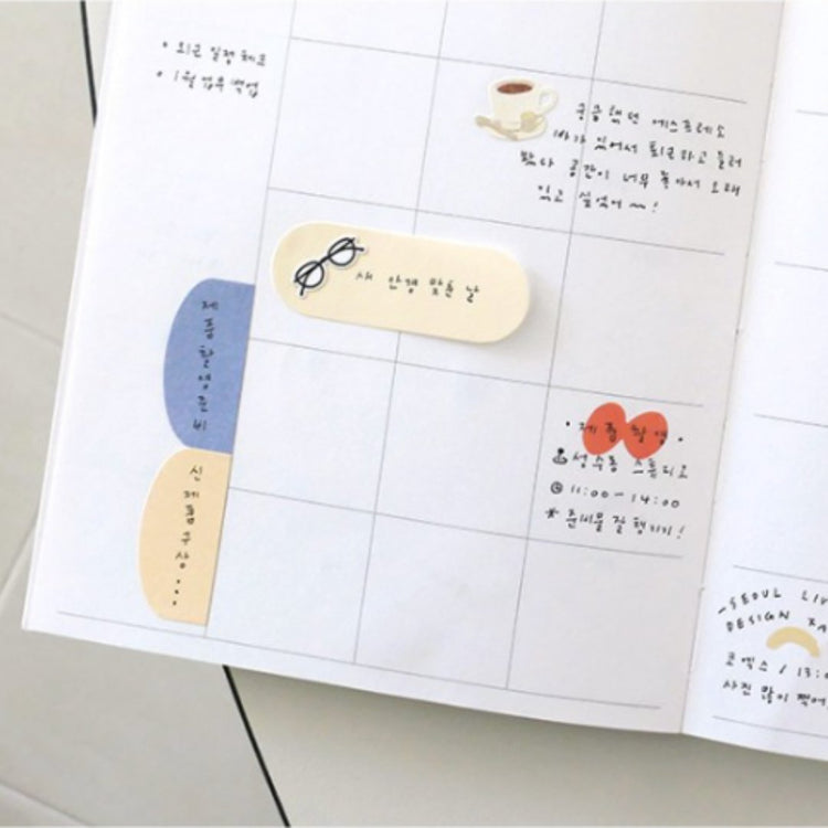 Suatelier Sticky Memo — Daily Plan .50 Pastel Grid (4) — flat lay