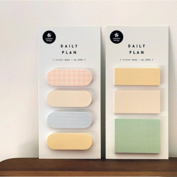 Suatelier Sticky Memo — Daily Plan .50 Pastel Grid (4) — with packaging