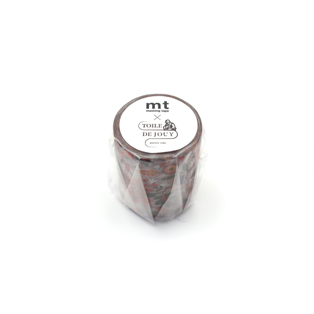 mt x Toile de Jouy Washi Tape — Fleurs et Oiseaux — rolled out on paper