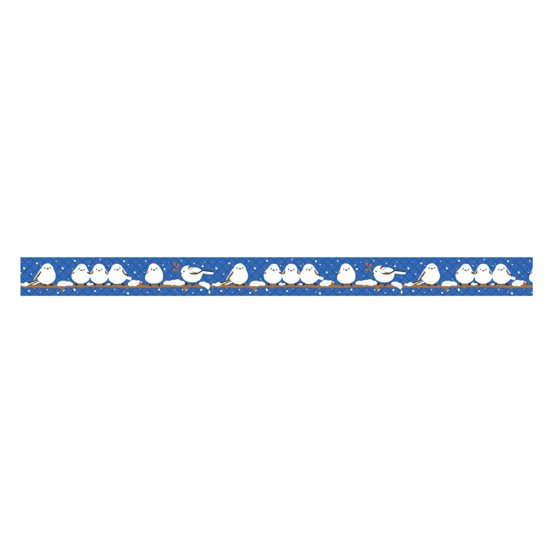 mt EX Washi Tape — Long-Tailed Tit Winter — with packaging