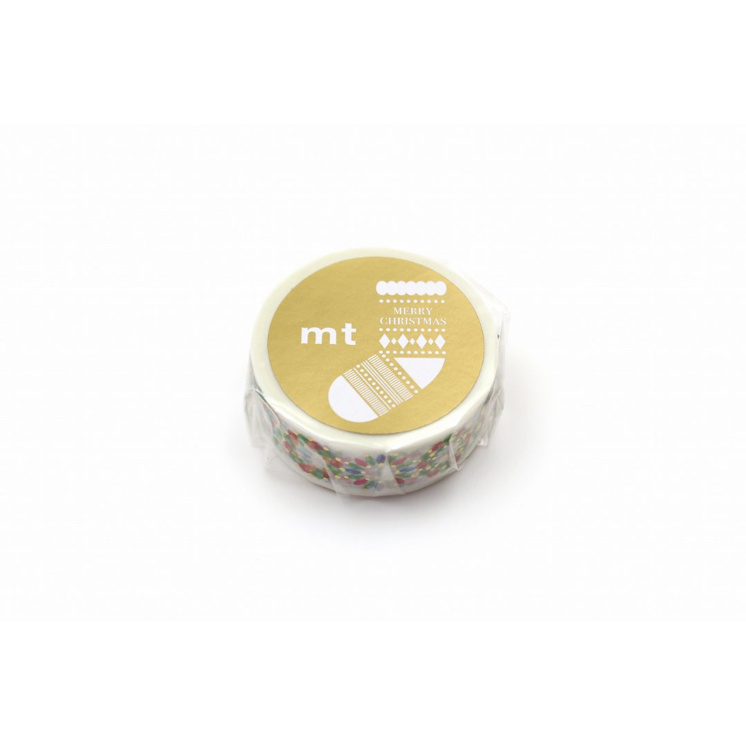 mt Washi Tape — Christmas Beads — rolled out on paper
