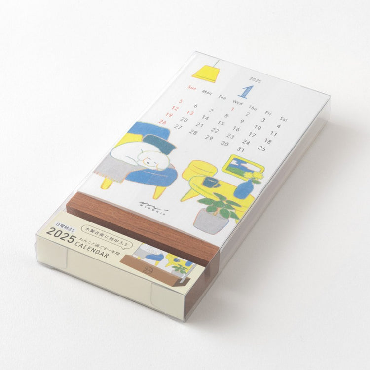 Midori Stand Calendar <2025> — Dog — with packaging