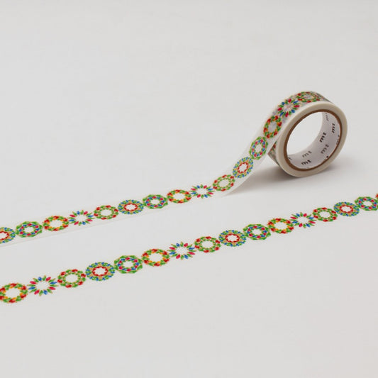 mt Washi Tape — Christmas Beads — roll front