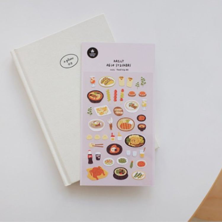 Suatelier Daily Deco Sticker — Food Trip #8 — with packaging