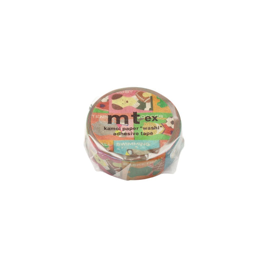 mt EX Washi Tape — Animals x Sports — pattern detail