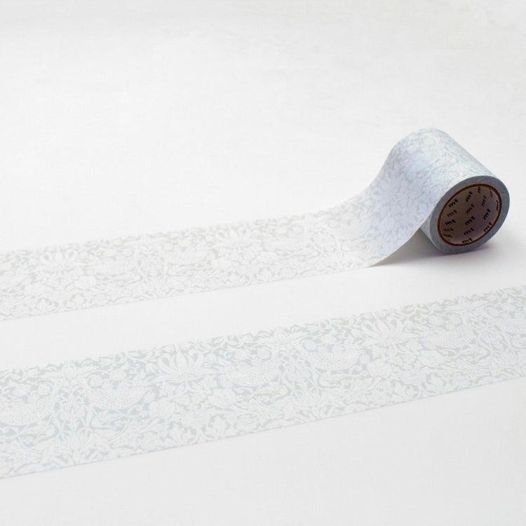 mt x Morris & Co. Washi Tape — Pure Strawberry Thief — roll front