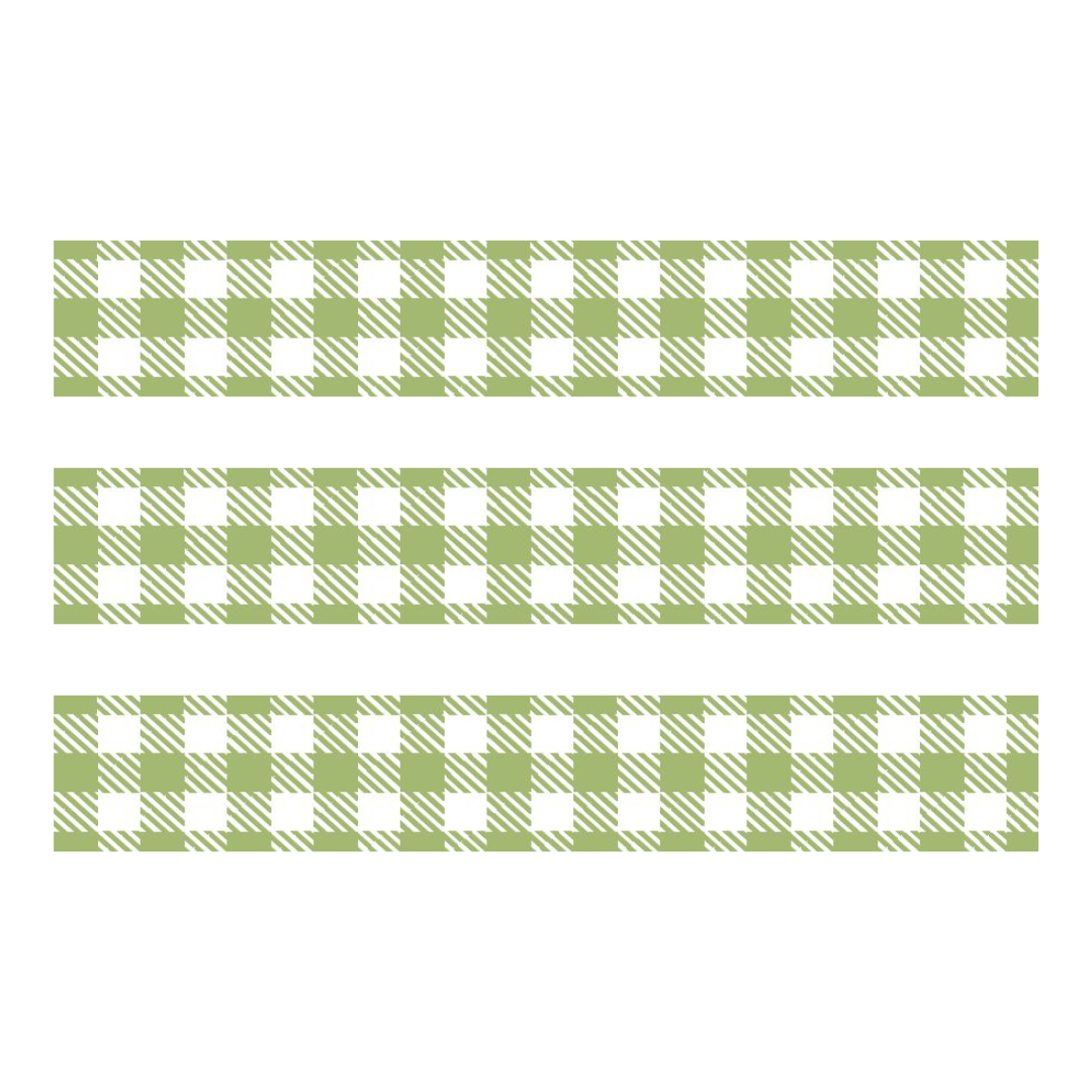 mt 1P Washi Tape — Stripe Checkered Light Moss Green — with packaging