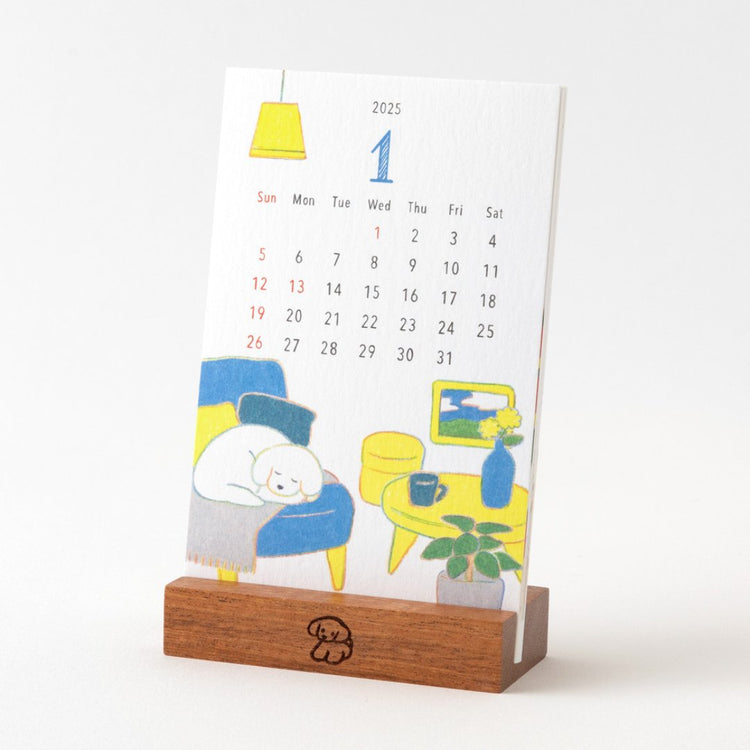 Midori Stand Calendar <2025> — Dog — detail view