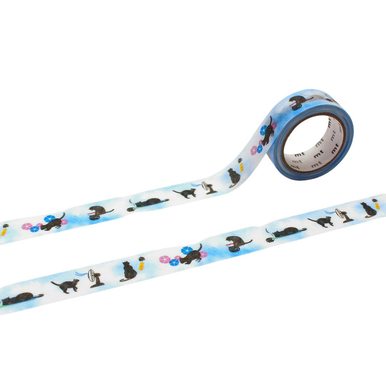 mt EX Washi Tape — Summer Cat — roll front