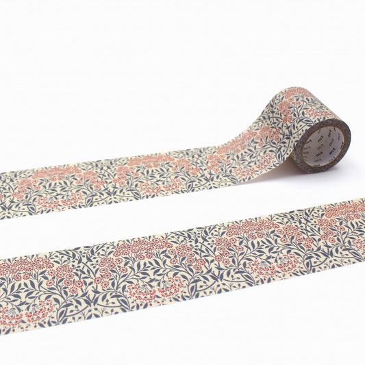 mt x Morris & Co. Washi Tape — Michaelmas Daisy — roll front