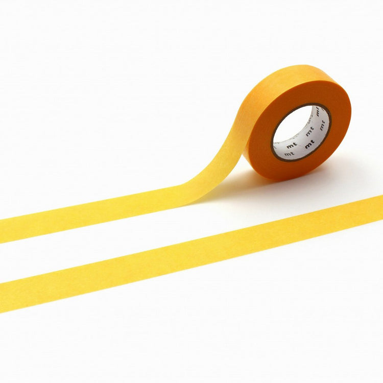 mt Ganshin Washi Tape — Golden Yellow — roll front