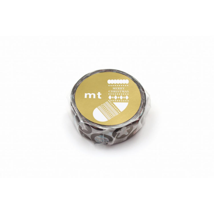 mt Washi Tape — Christmas Motif Dot — rolled out on paper