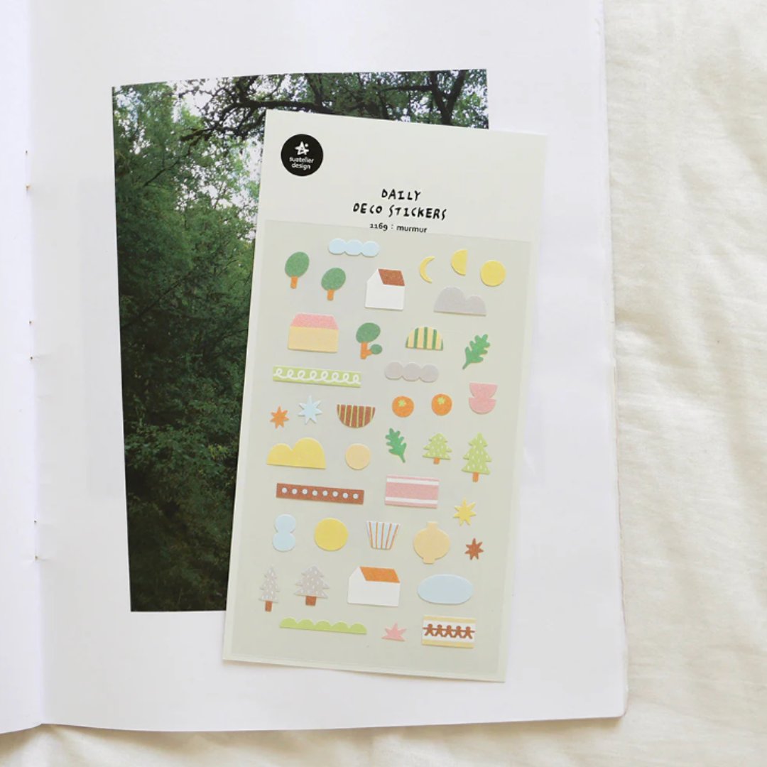 Suatelier Daily Deco Sticker — murmur — applied in a journal