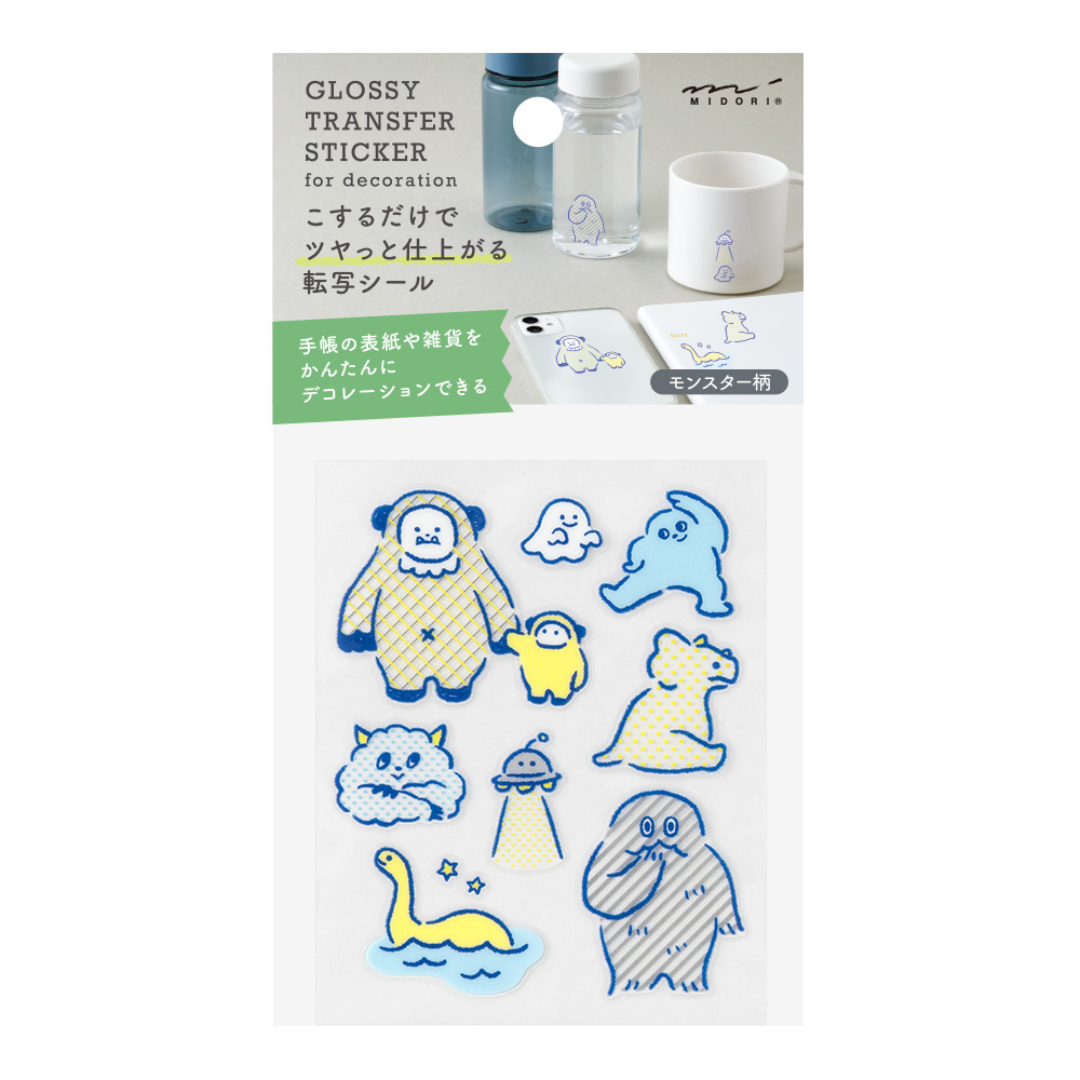Midori Glossy Transfer Sticker — Monster — sheet front