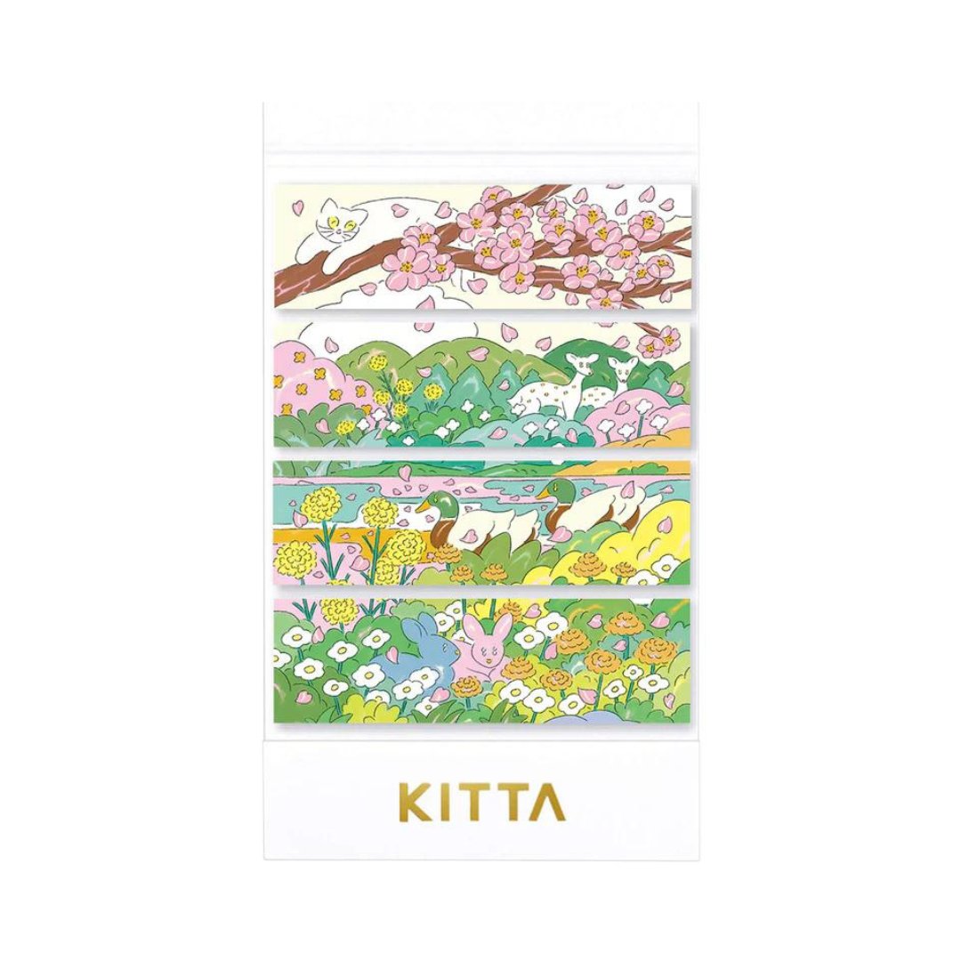 KITTA Compact Masking Tape Sticker — Spring Wind — sheet front