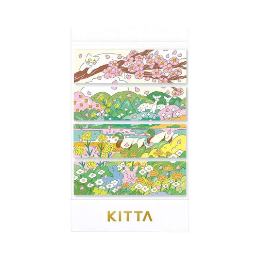 KITTA Compact Masking Tape Sticker — Spring Wind — sheet front
