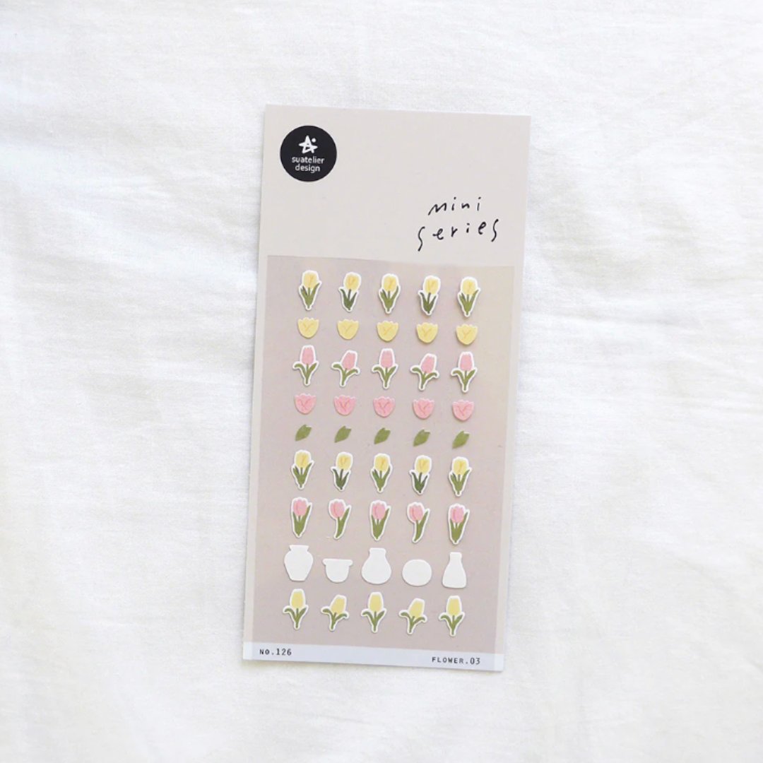 Suatelier Mini Series Sticker — Flower.03 — applied in a journal