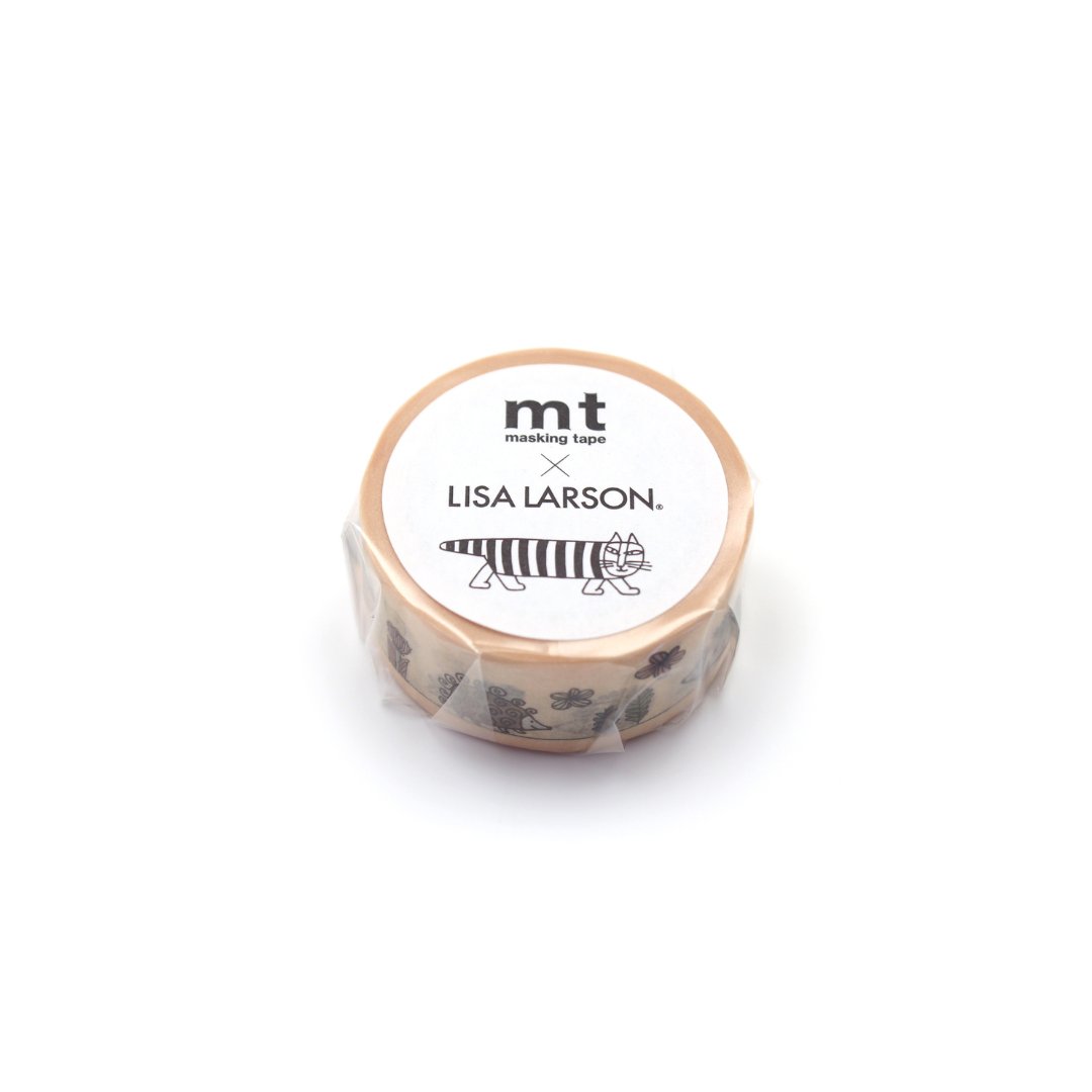 mt x Lisa Larson Washi Tape — Hedgehog Garden — rolled out on paper