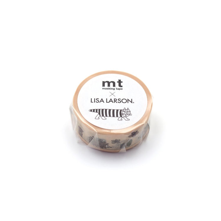 mt x Lisa Larson Washi Tape — Hedgehog Garden — rolled out on paper