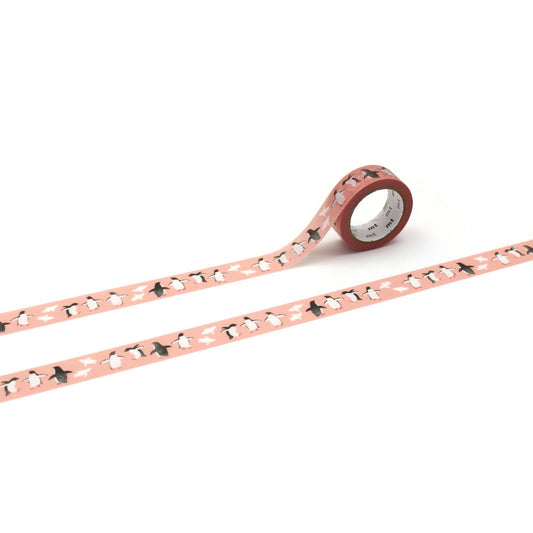 mt x Maruichikyu Washi Tape — Adelie Penguin — roll front