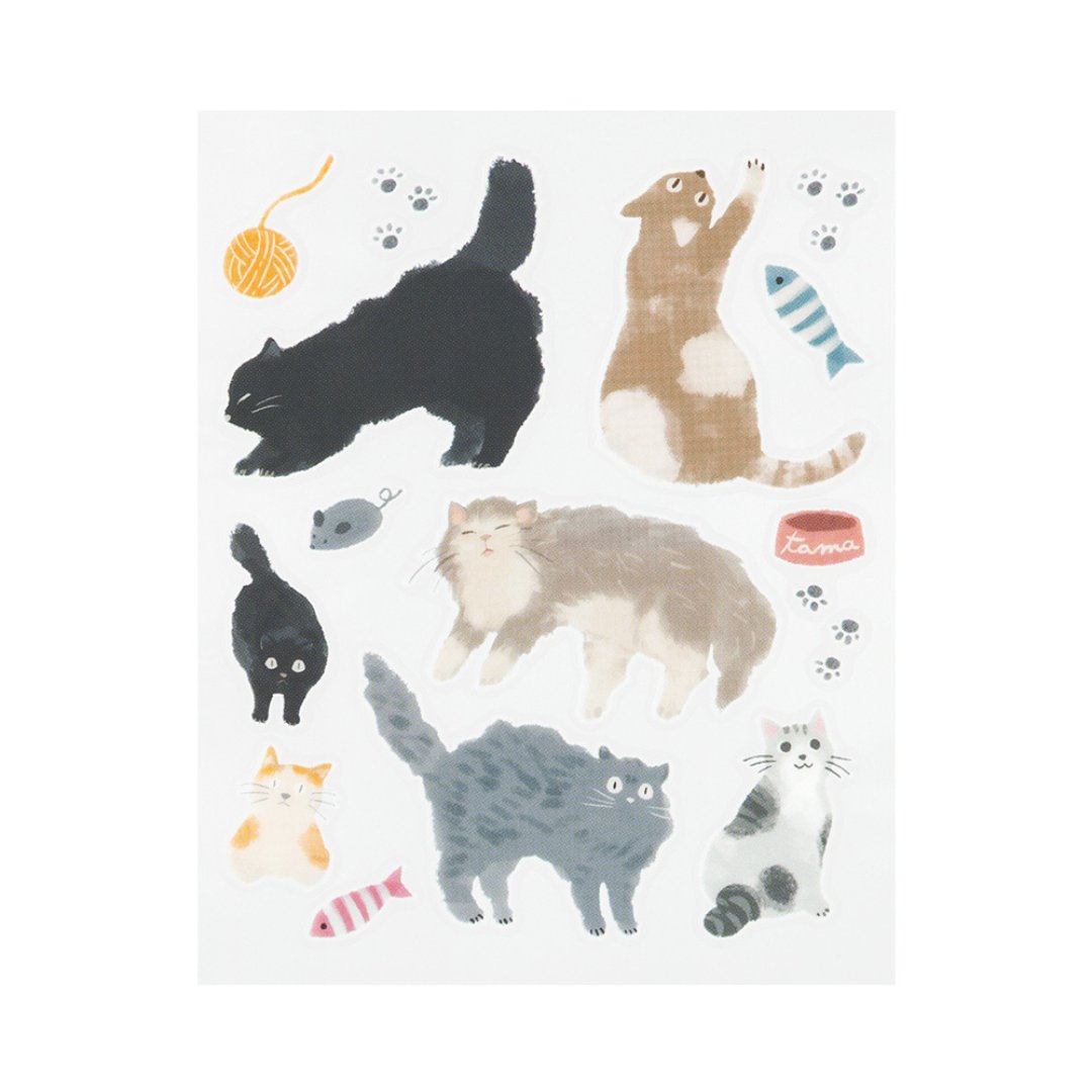 Midori Glossy Transfer Sticker — Cat — sticker detail