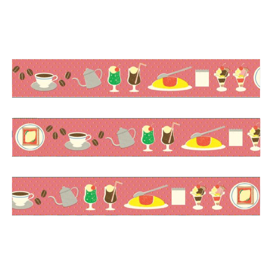 mt EX Washi Tape — Retro Cafe — with packaging