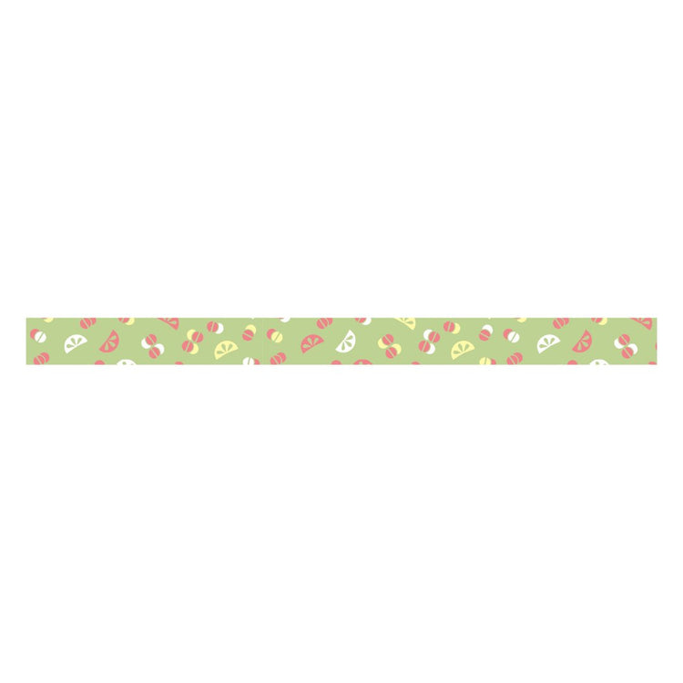 mt 1P Kamoi Retro Design Washi Tape — Small Pattern — rolled out on paper