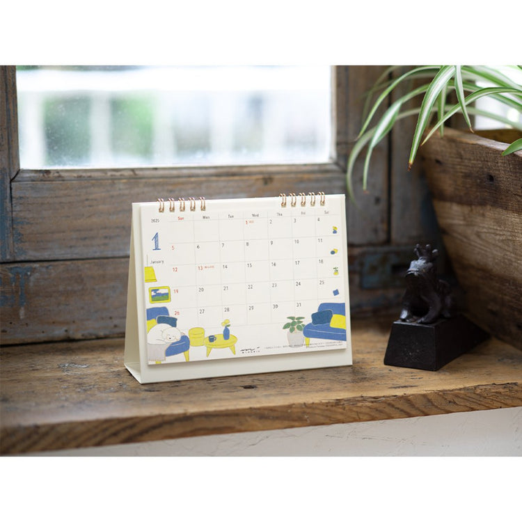Midori Calendar Ring <2025, M> — Dog — flat lay