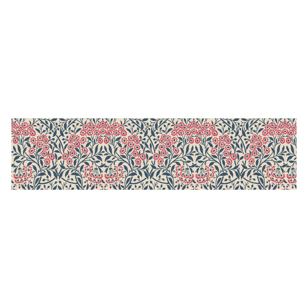 mt x Morris & Co. Washi Tape — Michaelmas Daisy — rolled out on paper